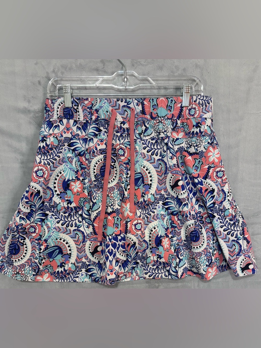T by Talbots Blue Coral Paisley Floral Active Skort M